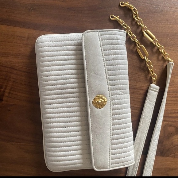 Anne Klein Handbags - Anne Klein White Quilted Shoulder Bag with Gold Chain